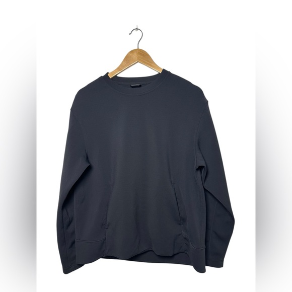 Lululemon Black Soft Pullover On Track Crewneck Kangaroo Pocket Size 12 - Picture 3 of 7